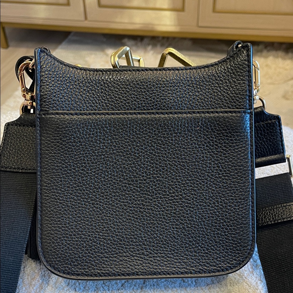 NWT Tory Burch Black Pebbled Leather Crossbody Bag - Picture 7 of 8